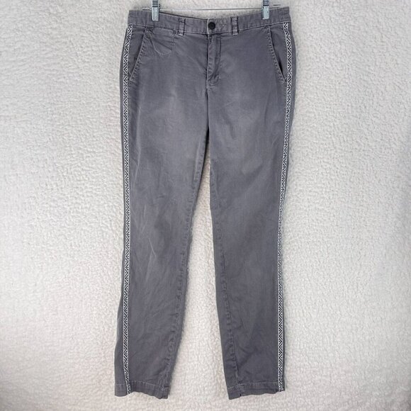 Anthropologie Gray Relaxed Chino Pants‎ Womens Straight Leg Casual Size 28 - Picture 1 of 16